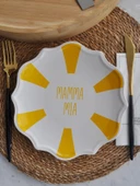 Mamma Mia Sarı Beyaz 2 adet Pasta Tabağı - 2