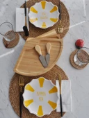 Mamma Mia Sarı Beyaz 2 adet Pasta Tabağı - 1