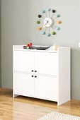 AEKA AE-3060 FORUM BEYAZ 4 KAPAKLI, 4 RAFLI, AYAKKABILIK, ÇOK AMAÇLI DOLAP, KAHVE KÖŞESİ, BALKON, BANYO, - 3