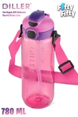 DILLER 780 ML Tek Kapak Çift Kullanım Pipetli/Pipetsiz Askılı Tritan Su Matarası-FFDILLERD68-780 - 12