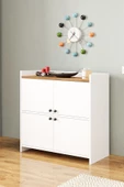 AEKA AE-3060 FORUM BEYAZ/ÇAM 4 KAPAKLI, 4 RAFLI, AYAKKABILIK, ÇOK AMAÇLI DOLAP, KAHVE KÖŞESİ, BALKON - 4