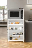 AEKA AE-2065 Nergis Beyaz Çok Amaçlı Mutfak Dolabı&Banyo Dolabı, 4 Kapaklı, Mikrodalga Fırın Dolabı,Raflı - 2