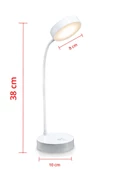 Şarjlı Dokunmatik 20 Led  Flexible Masa Lambası Beyaz - 2