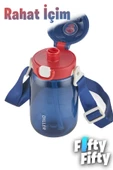 DILLER 550 ML Tek Kapak Çift Kullanım Pipetli/Pipetsiz Askılı Tritan Su Matarası-FFDILLERD70-550 - 4