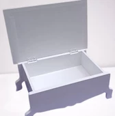 Hobi ERC MODEL Ayaklı Kutu 90402 Şık Zarif Ahşap Beyaz Boyalı MDF El Yapım - 2