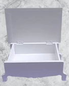 Hobi ERC MODEL Ayaklı Kutu 90402 Şık Zarif Ahşap Beyaz Boyalı MDF El Yapım - 5