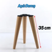 Ahşap Sehpa 3'lü Ayak Takımı Zigon Puf Tabure Ayağı Masa Ayakları 35 cm Bağlantı Aparatı Dahil thumbnail 2