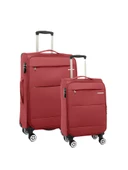 Louisiana Polo 2'li Valiz Seti Orta ve Kabin Boy Lüx Kumaş Valiz Bordo 2082 thumbnail 1