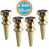 (4 Adet) Mobilya Yükseltici Kanepe Koltuk Tv Ünitesi Baza Ayağı Zigon Orta Sehpası Ayak Ayakları 20 cm Altın thumbnail 1