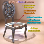 Beliza Sandalye Sert Plastik Ahşap Koltuk Bahçe Balkon Mutfak Yemek Masası Sandalyesi Kahverengi - 3