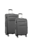 Louisiana Polo 2'li Valiz Seti Büyük ve Orta Boy Lüx Kumaş Valiz Antrasit 2082 thumbnail 1