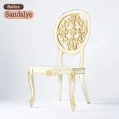 Beliza Sandalye Sert Plastik Krem Altın Gold Koltuk Bahçe Balkon Mutfak Yemek Masası Sandalyesi thumbnail 1