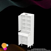 Modilayn AFRA 70x173x32,5 cm 1 Çekmece 3 Kapak 7 Raf 10 Bölme Çok Amaçlı Banyo & Mutfak Dolabı - 9