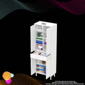 Modilayn YENİ AFRA 70 x 173 x 32,5 cm 1 Çekmece 4 Kapak 7 Raf 10 Bölme Çok Amaçlı Banyo & Mutfak Dolabı - 7