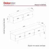 Dekorister Piazza Tv Ünitesi Cura - Antrasit - Nehirkumu - 8