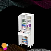 Modilayn AFRA 70x173x32,5 cm 1 Çekmece 3 Kapak 7 Raf 10 Bölme Çok Amaçlı Banyo & Mutfak Dolabı - 7