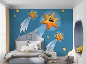 Kayan Yıldız Temalı Çocuk Odası Duvar Kağıdı Baskı thumbnail 3