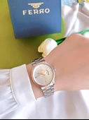 Ferro Çelik Kordon İyon Kaplama Kasa 3 Atm Suya Dayanıklı Kadın Kol Saati+Bileklik BFL21464-EX thumbnail 2