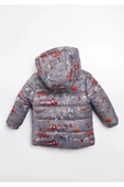 Trend İtfaiye Desenli Fermuar İçi Polar Astarlı Kapüşonlu Kışlık İçi Peluş Erkek Bebek Mont Şişme - 10