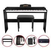 Jwin SDP-92 Tuş Hassasiyetli 88 Tuşlu Kapaklı Dijital Piyano + Tabure - Siyah - 1