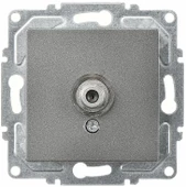 GÜNSAN Eqona Metalik FÜME Tekli Uydu F Konnektör Tv Anten Prizi Düğme+Mekanizma - 1