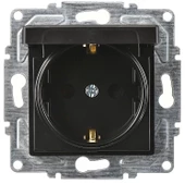 GÜNSAN EQONA SİYAH KAPAKLI TOPRAKLI PRİZ DÜĞME MEKANİZMA - 1