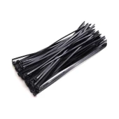 PEMSAN Klips Kablo Bağı 2.5x200 SİYAH (100lü Paket) Kablo Cırdı - 1