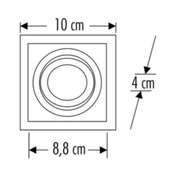 CATA Pars Satin-Siyah Kare Sıva Altı Spot GU-10 Duylu (Ampulsüz) thumbnail 2