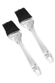 2li Plastik Saplı Silikon Hamur Yumurta Fırçası Siyah 18CM - 1