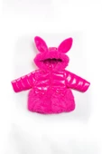 YENİ Tavşan Kulaklı Fiyonk Fermuar Leke ve Su Tutmaz Kapüşonlu Kışlık İçi Peluş Kız Bebek Mont Şişme - 3