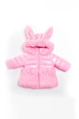 YENİ Tavşan Kulaklı Fiyonk Fermuar Leke ve Su Tutmaz Kapüşonlu Kışlık İçi Peluş Kız Bebek Mont Şişme - 1