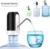 QASUL Otomatik Şarjlı Damacana Pompası Usb Su Damcana Şişelerine Uygun Ledli Tuşlu Damacana Pompa - 3