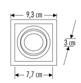 CATA Puma Siyah Kare Sıva Altı Spot GU-10 Duylu (Ampulsüz) - 2