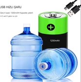 QASUL Otomatik Şarjlı Damacana Pompası Usb Su Damcana Şişelerine Uygun Ledli Tuşlu Damacana Pompa - 2