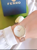 Ferro Çelik Kordon İyon Kaplama Kasa 3 Atm Suya Dayanıklı Kadın Kol Saati+Bileklik BFL8A2112FE - 2