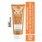 Vichy Ideal Soleil Lait Enfants Çocuklar için Yüksek Korumalı Yüz ve Vücut Güneş Sütü SPF50 300ml - 1