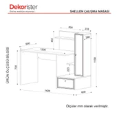 Dekorister Shellon Çalışma Masası Beyaz - 8