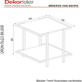 Dekorister Minerva Yan Sehpa Ceviz-Mermer - 6