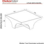 Dekorister Litus Camlı Orta Sehpa Ceviz-Antrasit - 6