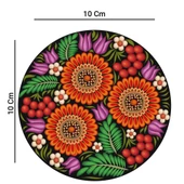 Valerine Life Kırmızı Papatyalı Yıkanabilir Kaydırmaz Ofis Çay ve Fincan Bardak Altlığı 10x10cm 6 Adet - 2