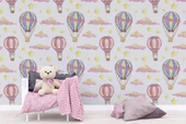 Uçan Balon Temalı Çocuk Odası Duvar Kağıdı Baskı thumbnail 5
