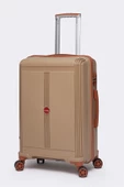 Elatae Premium Polipropilen Kırılmaz 2'li Valiz Seti Orta Boy - Kabin Boy Vizon-Camel V303 thumbnail 3