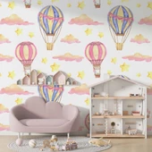 Uçan Balon Temalı Çocuk Odası Duvar Kağıdı Baskı thumbnail 1