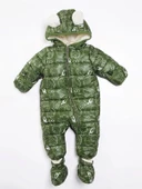 Hayvan Desenli Çıkarılabilir Patik Eldiven Kapüşonlu Kışlık Erkek Bebek Astronot Tulum Kozmonot Mont - 1