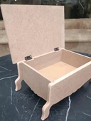 Hobi ERC MODEL Ayaklı Kutu 90403 Şık Zarif Ahşap HAM MDF El Yapım - 7