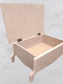 Hobi ERC MODEL Ayaklı Kutu 90403 Şık Zarif Ahşap HAM MDF El Yapım - 2