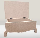 Hobi ERC MODEL Ayaklı Kutu 90403 Şık Zarif Ahşap HAM MDF El Yapım - 5