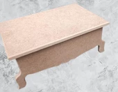 Hobi ERC MODEL Ayaklı Kutu 90403 Şık Zarif Ahşap HAM MDF El Yapım - 4