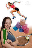 Kinezyo Sporcu Bandı Ağrı Bandı Koyu Yeşil 5 M X 5 Cm KT-001 - 1