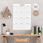 Amerikan Standardı Zamansız Yıllık Planlayıcı Takvim, Pazar Günü Başlangıçlı, Sürekli Takvim, Tarihsiz Yıllık Planlayıcı thumbnail 1